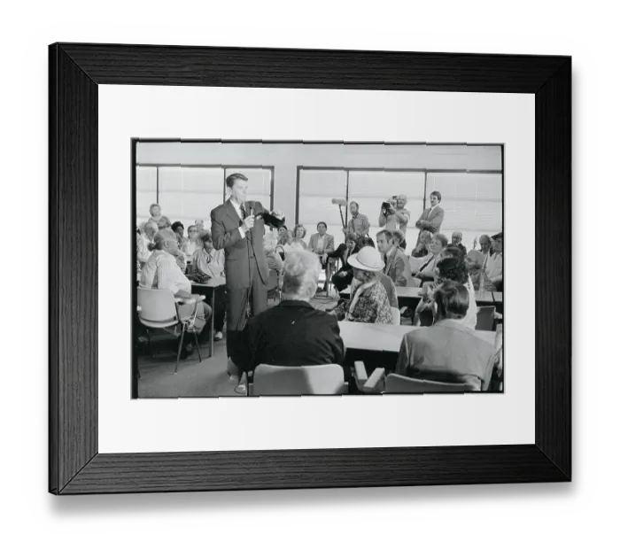 Framed Print : Ronald Reagan Answering Questions Framed Print : Ronald Reagan Answering Questions