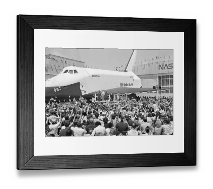 Framed Print : Regan with Astronauts and Space Shuttle Mock-Up Framed Print : Regan with Astronauts and Space Shuttle Mock-Up