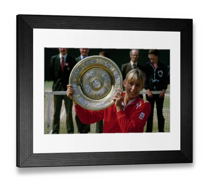 Framed Print : Tennis Star Martina Navratilova with the Wimbledon Prize Framed Print : Tennis Star Martina Navratilova with the Wimbledon Prize