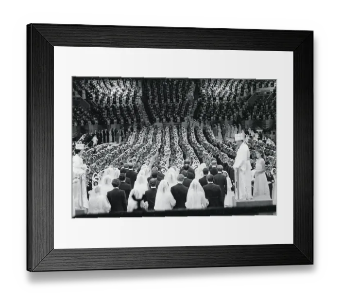 Framed Print : Crowd of Couples Being Married by Sun Myung Moon Framed Print : Crowd of Couples Being Married by Sun Myung Moon