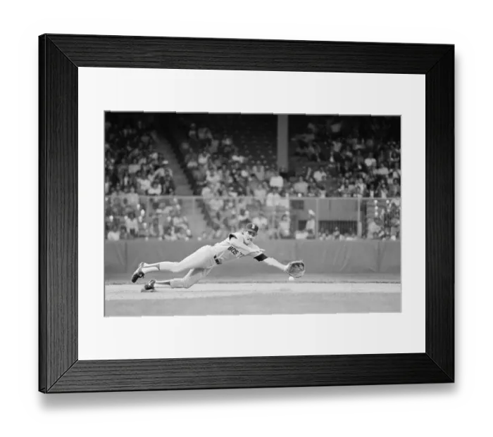 Framed Print : Boggs Diving For Groundball Framed Print : Boggs Diving For Groundball