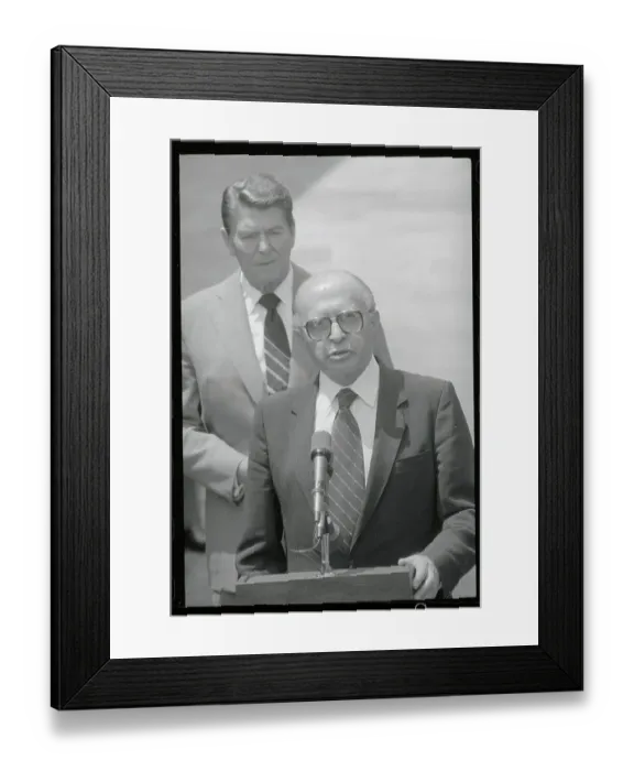 Framed Print : Menachem Begin Answering Reporter's Questions