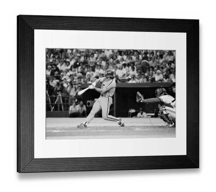 Framed Print : Pete Rose Hitting The Ball In Game Framed Print : Pete Rose Hitting The Ball In Game