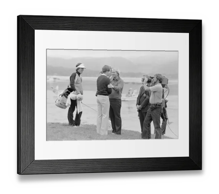 Framed Print : Tom Watson Being Congratulated by Jack Nicklaus After Open Framed Print : Tom Watson Being Congratulated by Jack Nicklaus After Open