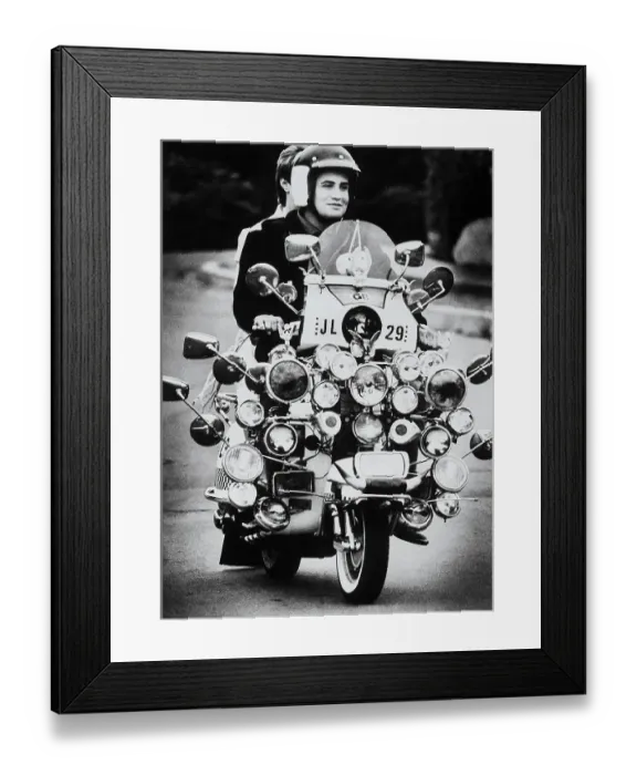 Framed Print : Teenager on Vespa Scooter Framed Print : Teenager on Vespa Scooter