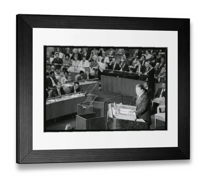 Framed Print : Ronald Reagan Speaking to General Assembly Framed Print : Ronald Reagan Speaking to General Assembly