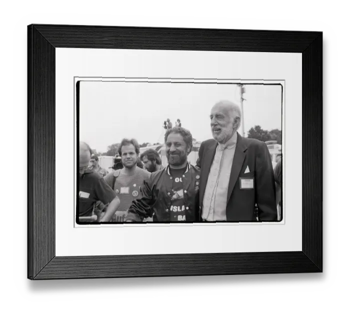 Framed Print : Abbie Hoffman Hugs Dr. Benjamin Spock at Rally Framed Print : Abbie Hoffman Hugs Dr. Benjamin Spock at Rally