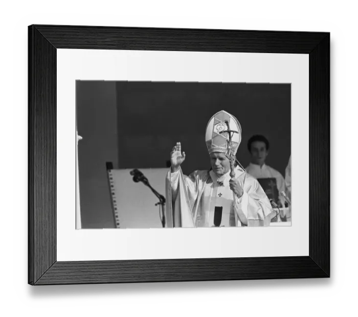 Framed Print : Pope John Paul II Blesses the Crowd in Argentina