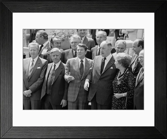 Framed Print : President Reagan Posing with Foreign Heads of State Framed Print : President Reagan Posing with Foreign Heads of State