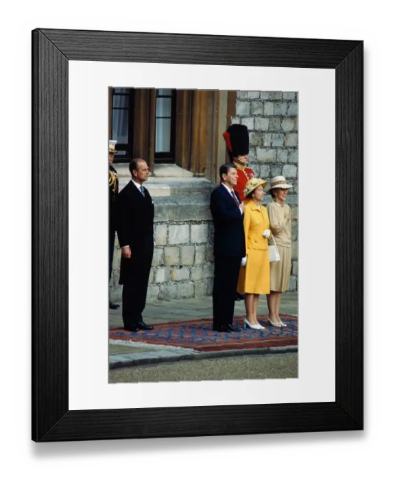 Framed Print : Ronald Reagan with Wife and Queen Elizabeth Framed Print : Ronald Reagan with Wife and Queen Elizabeth