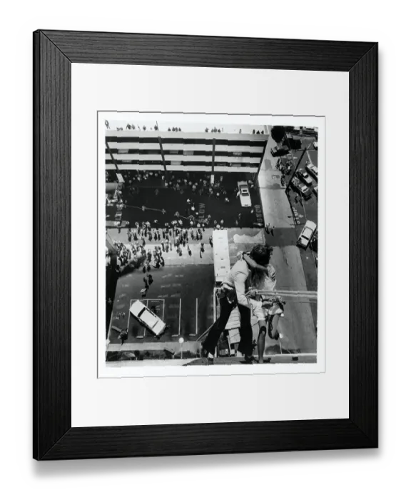 Framed Print : Reno Window Washers Get Married on the Side of a Casino Framed Print : Reno Window Washers Get Married on the Side of a Casino