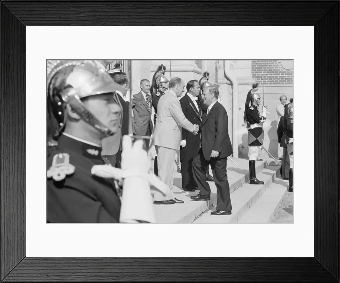 Framed Print : Francois Mitterrand with Helmut Schmidt Framed Print : Francois Mitterrand with Helmut Schmidt