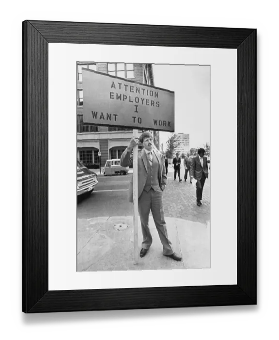 Framed Print : Man Looking For Work in Michigan Framed Print : Man Looking For Work in Michigan