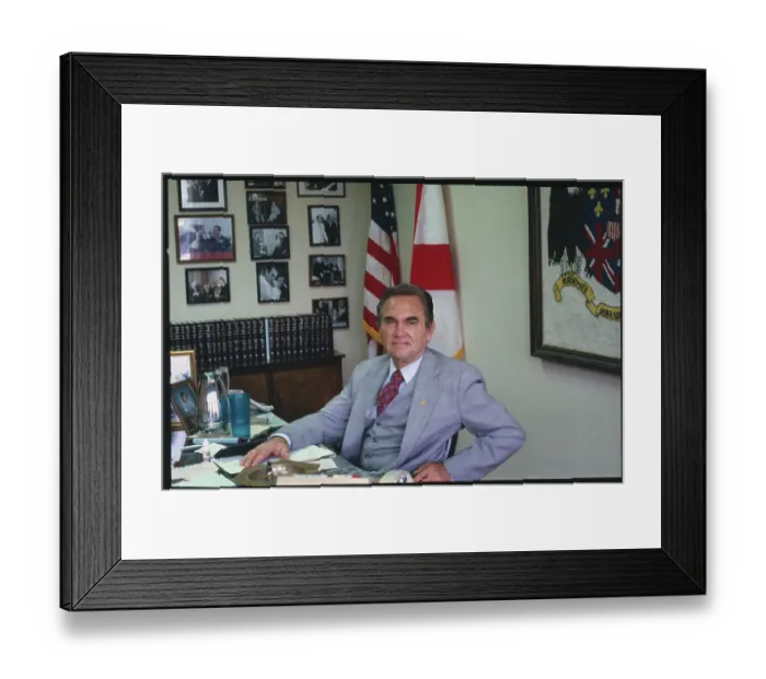 Framed Print : Alabama Governor George Wallace in His Office