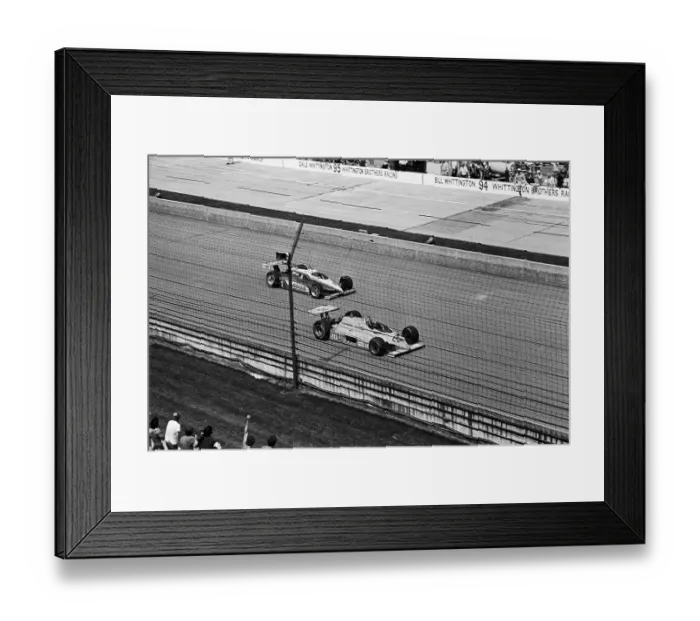 Framed Print : Two Race Cars on Speedway Framed Print : Two Race Cars on Speedway