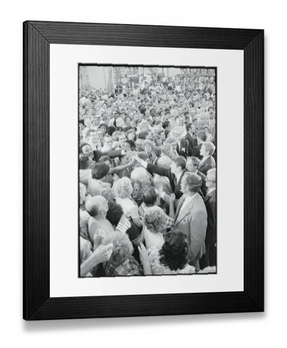 Framed Print : Ronald Reagan Reaching to the Crowd Framed Print : Ronald Reagan Reaching to the Crowd