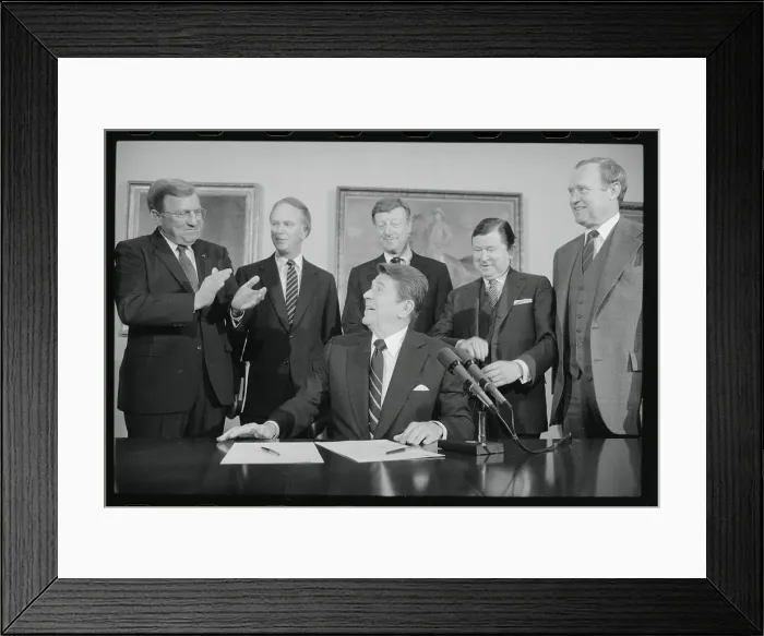Framed Print : Ronald Reagan Receiving Approving Applause Framed Print : Ronald Reagan Receiving Approving Applause