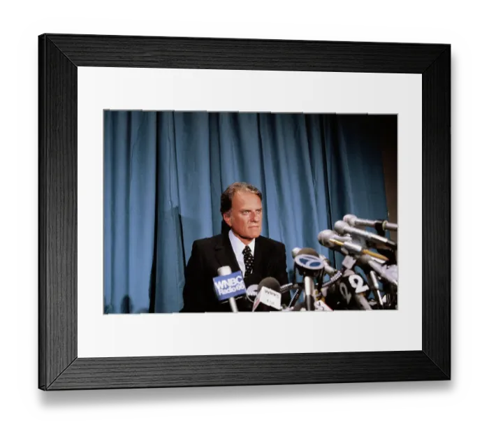 Framed Print : Billy Graham at Press Conference Framed Print : Billy Graham at Press Conference