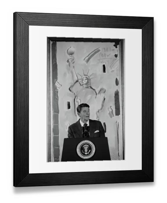 Framed Print : Ronald Reagan Announcing Commission Framed Print : Ronald Reagan Announcing Commission