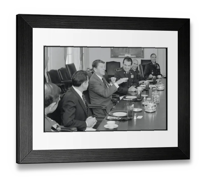 Framed Print : President Reagan Meeting with Colleagues Framed Print : President Reagan Meeting with Colleagues
