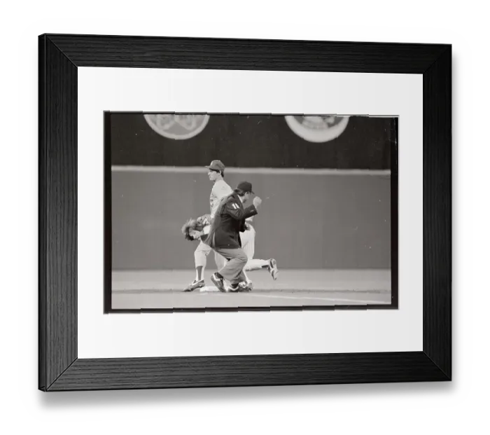 Framed Print : Dodger and Phillie Player in Action for an Out Call Framed Print : Dodger and Phillie Player in Action for an Out Call