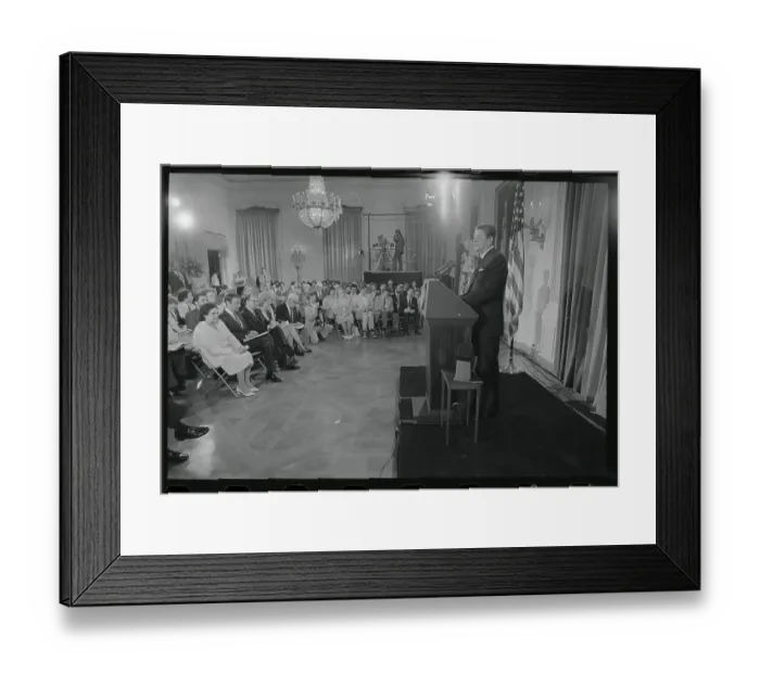 Framed Print : Ronald Reagan Speaking at Podium Framed Print : Ronald Reagan Speaking at Podium