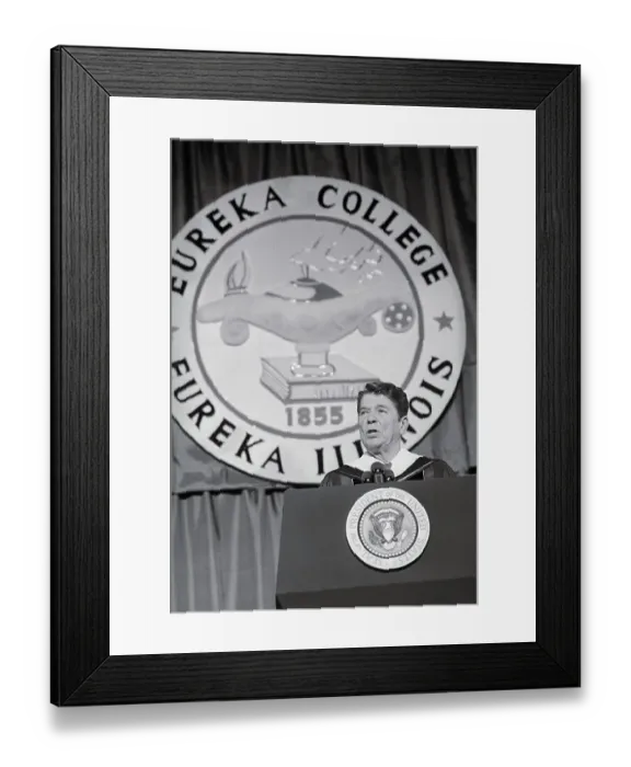 Framed Print : President Ronald Reagan at College Podium Framed Print : President Ronald Reagan at College Podium