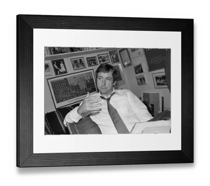 Framed Print : Tom Hayden in Office During Interview Framed Print : Tom Hayden in Office During Interview