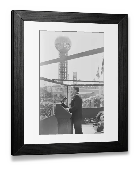 Framed Print : Ronald Reagan Speaking at World's Fair Framed Print : Ronald Reagan Speaking at World's Fair