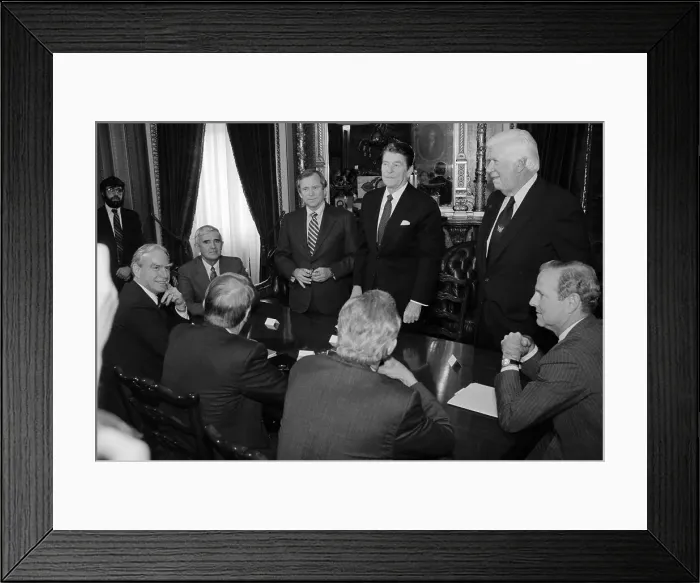 Framed Print : Ronald Reagan at a Summit Meeting Framed Print : Ronald Reagan at a Summit Meeting