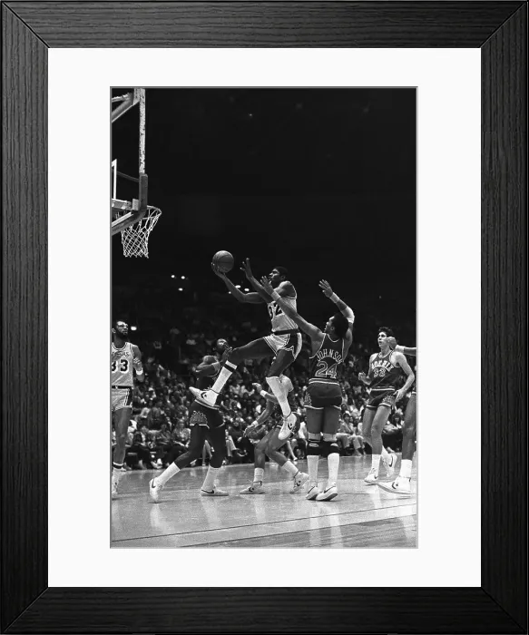 Framed Print : Earvin Magic Johnson is Winning Action Framed Print : Earvin Magic Johnson is Winning Action