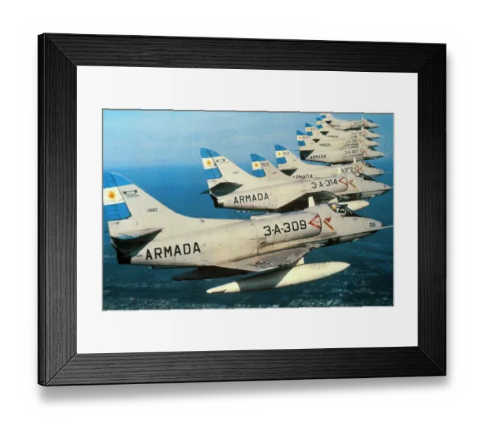 Framed Print : Argentine Super Etandard Planes in Flight 1982