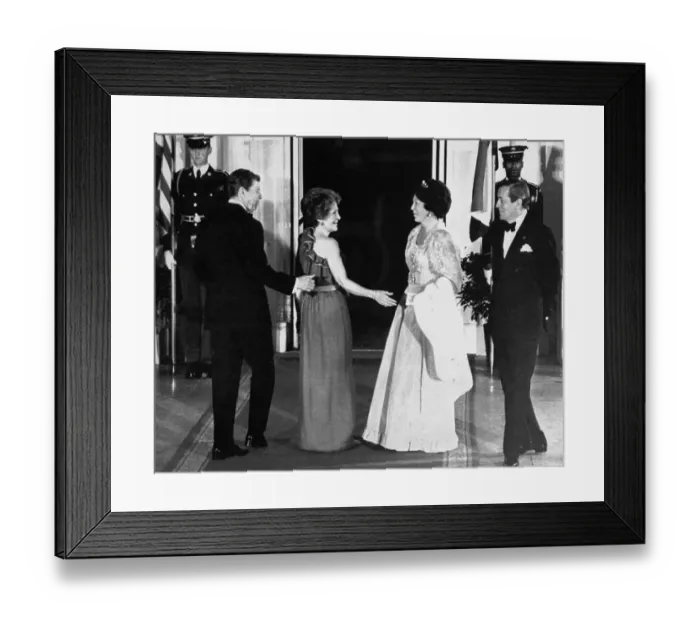 Framed Print : President and Nancy Reagan Greeting Dutch Royalty Framed Print : President and Nancy Reagan Greeting Dutch Royalty