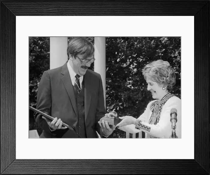 Framed Print : Nancy Reagan Presenting Teacher Award Framed Print : Nancy Reagan Presenting Teacher Award