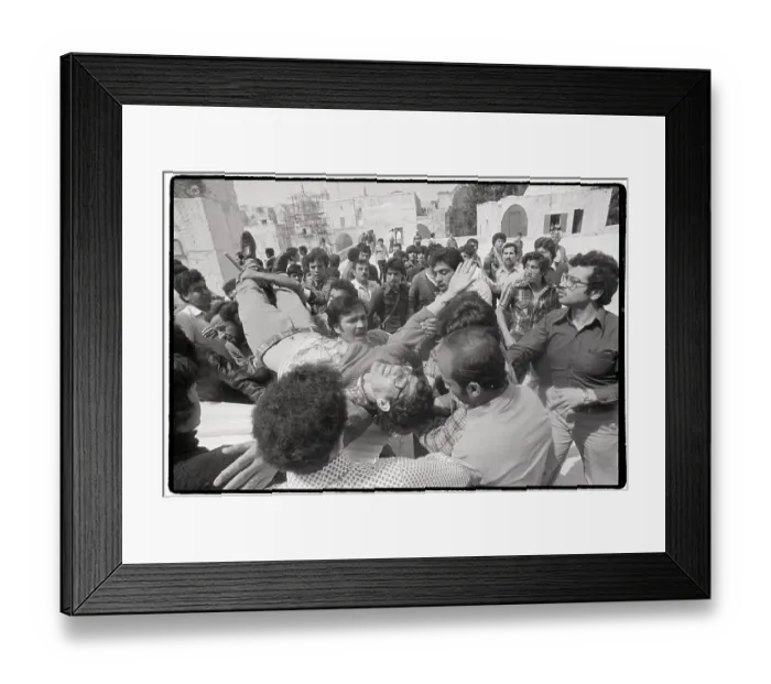Framed Print : Palestinians Carrying Wounded Man Framed Print : Palestinians Carrying Wounded Man