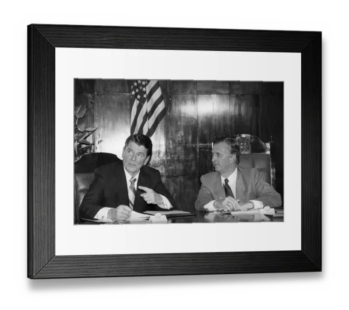 Framed Print : President Reagan Meeting with Edward Seaga Framed Print : President Reagan Meeting with Edward Seaga