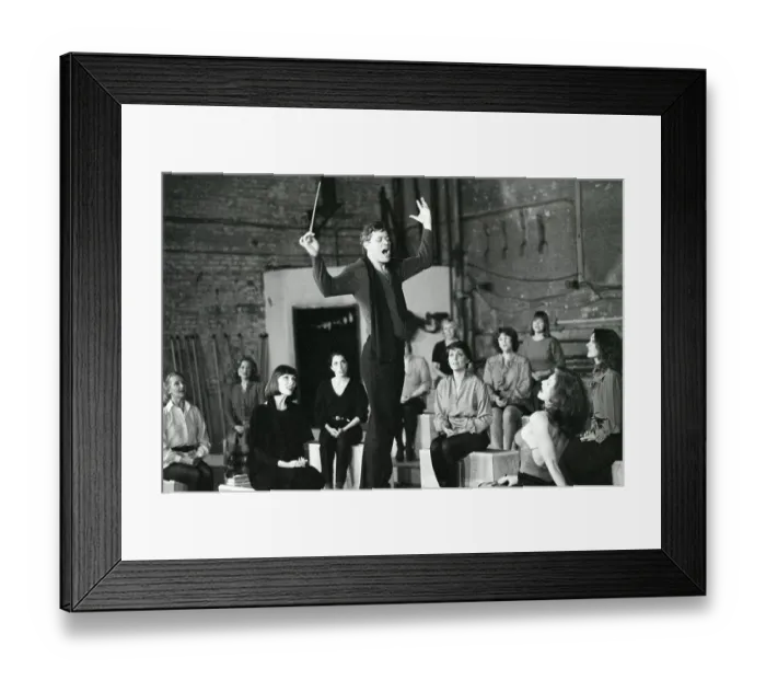 Framed Print : Raul Julia Directing Women Framed Print : Raul Julia Directing Women