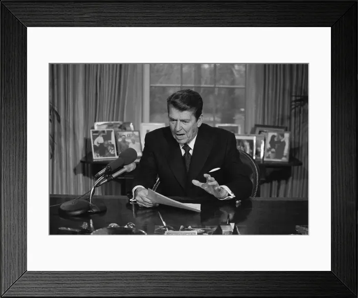Framed Print : Ronald Reagan Performing Radio Broadcast Framed Print : Ronald Reagan Performing Radio Broadcast