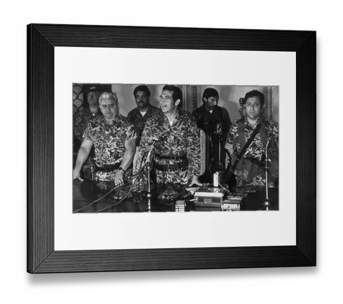 Framed Print : General Efrain Rios Montt Talking to the Press Framed Print : General Efrain Rios Montt Talking to the Press