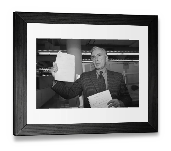Framed Print : Gore Vidal Files for Senate Candidacy Framed Print : Gore Vidal Files for Senate Candidacy