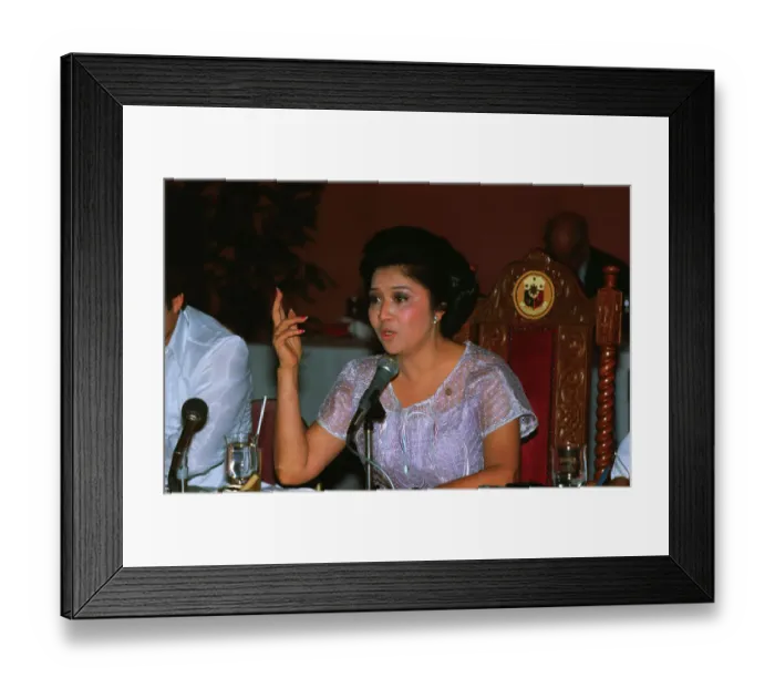 Framed Print : First Lady Imelda Marcos Speaking at Press Meeting Framed Print : First Lady Imelda Marcos Speaking at Press Meeting