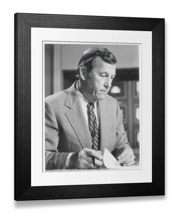 Framed Print : Reporter Roger Mudd Reviewing His Notes Framed Print : Reporter Roger Mudd Reviewing His Notes