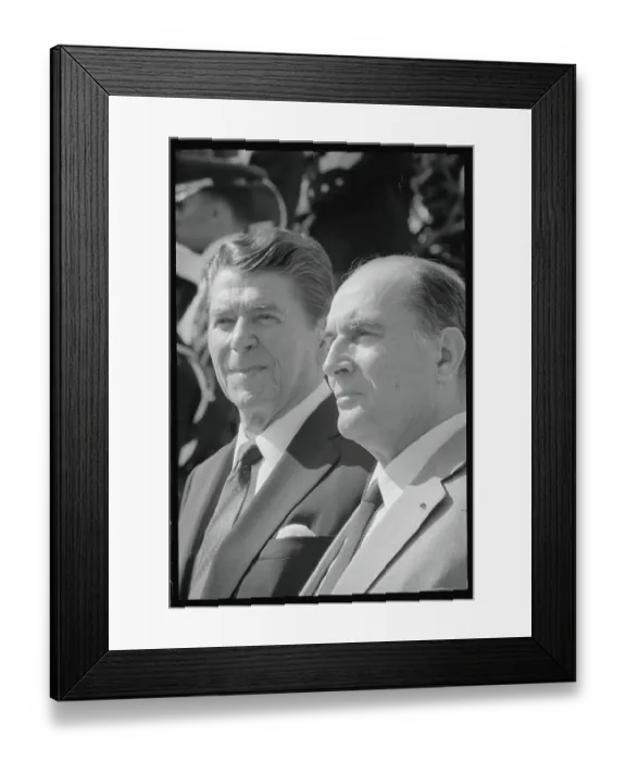 Framed Print : President Reagan with Francois Mitterrand Framed Print : President Reagan with Francois Mitterrand