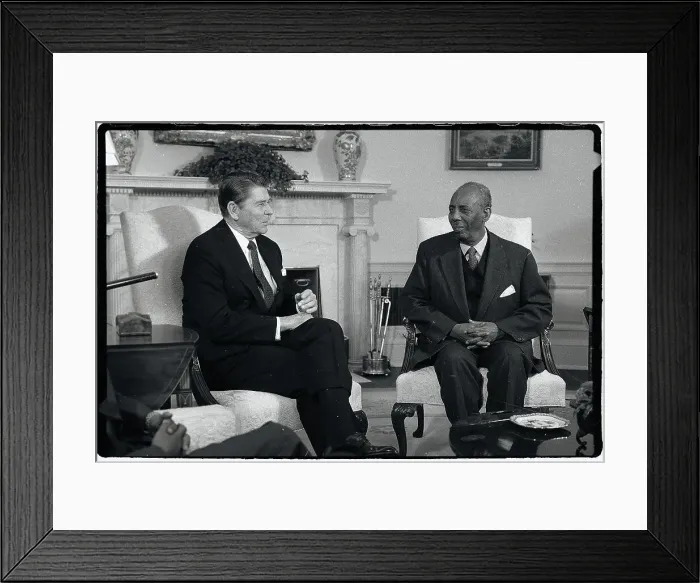 Framed Print : President Reagan Speaking With President Mohammed Said Barre Framed Print : President Reagan Speaking With President Mohammed Said Barre