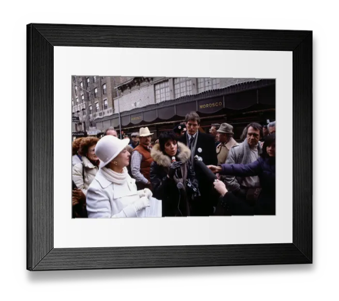 Framed Print : Liza Minnelli Chatting with Crowds of People Framed Print : Liza Minnelli Chatting with Crowds of People