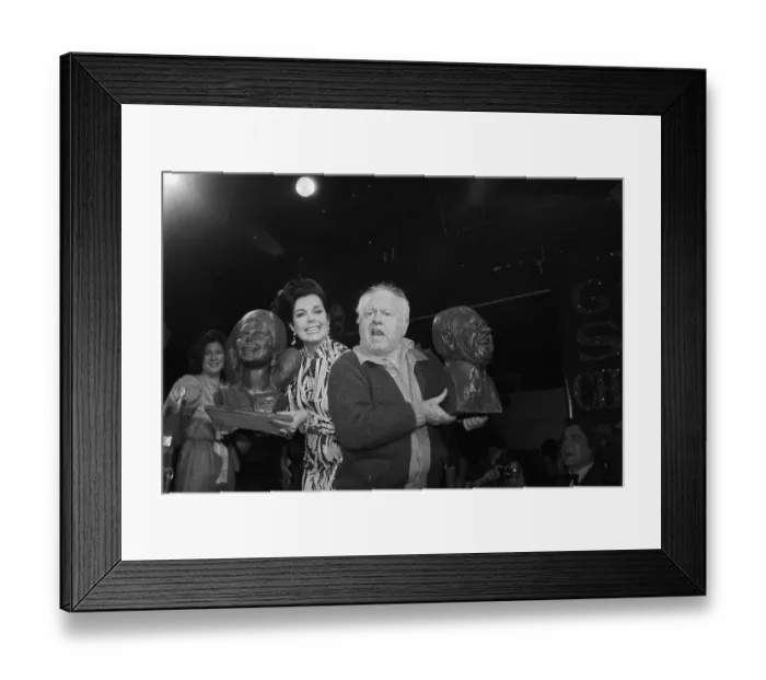 Framed Print : Mickey Rooney and Ann Miller Holding Chocolate Busts Framed Print : Mickey Rooney and Ann Miller Holding Chocolate Busts