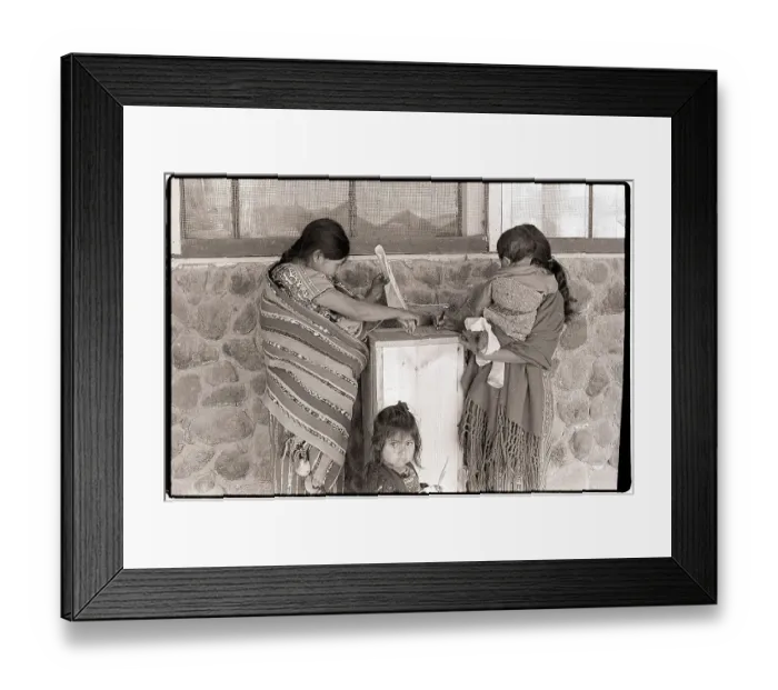 Framed Print : Guatemalan Women with Children Cast Votes Framed Print : Guatemalan Women with Children Cast Votes