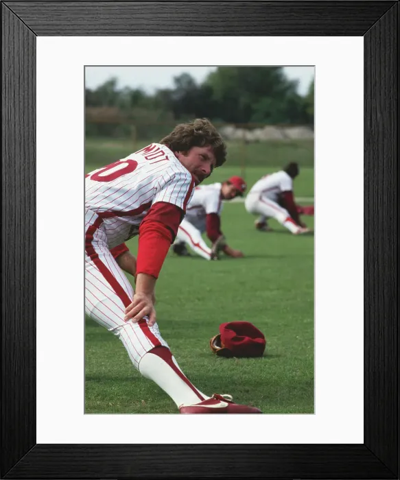 Framed Print : Baseball Player Exercising Framed Print : Baseball Player Exercising