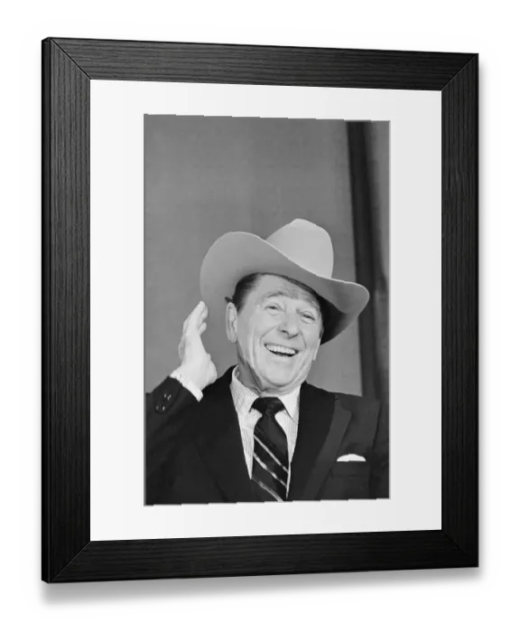 Framed Print : Ronald Reagan Adjusting His Hat Framed Print : Ronald Reagan Adjusting His Hat