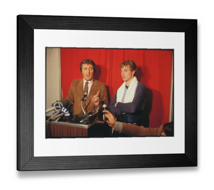 Framed Print : Wayne Gretzky at News Conference Framed Print : Wayne Gretzky at News Conference